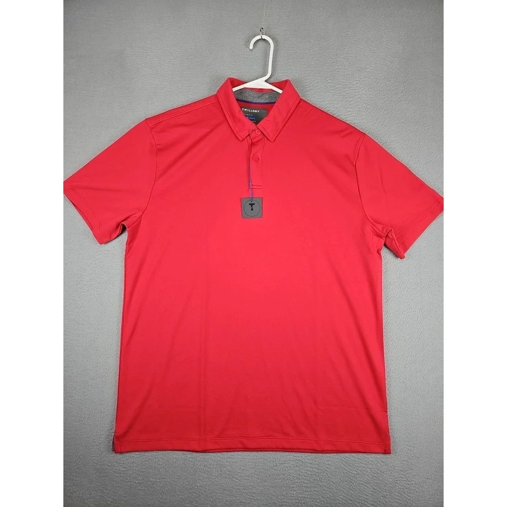 NEW Twillory Polo Shirt Men's XL Red Polyester Athleisure Short Sleeve NWT